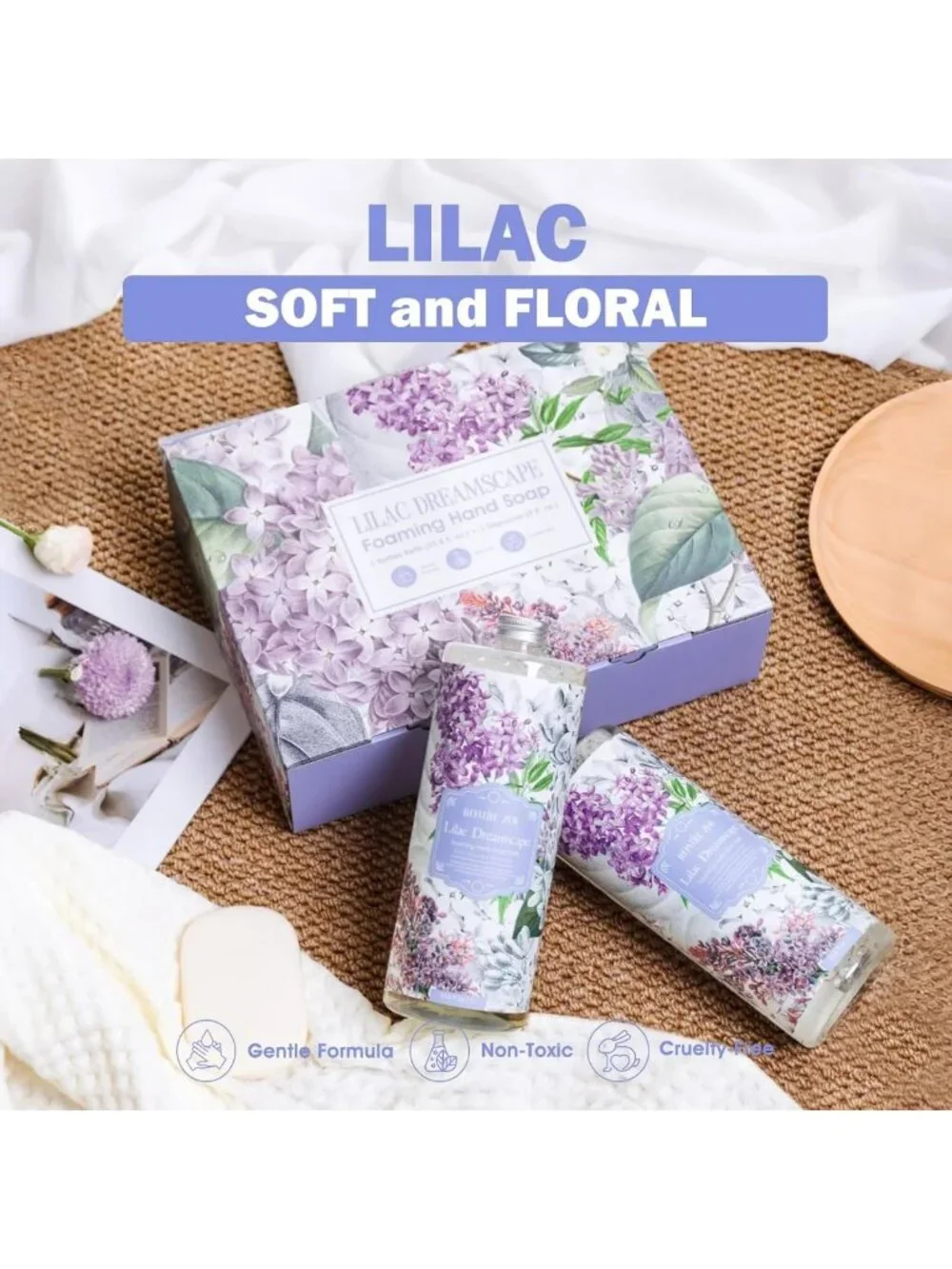 Lilac Foaming Hand Soap Refills, 33.8 Fl Oz, 3-Pack - Moisturizing & Gentle